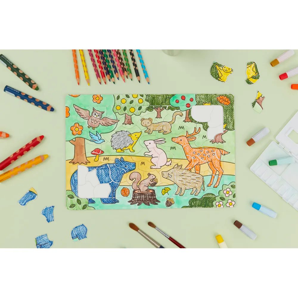 おえかきパズル　ぬりえタイプ　もりのどうぶつ　＜B4変型＞